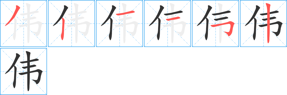 偉的筆順?lè)植窖菔?>
					
                    <hr />
                    <h2>偉的基本信息</h2>
                    <div   id=