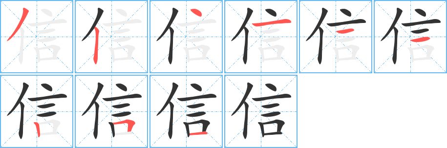 信的筆順?lè)植窖菔?>
					
                    <hr />
                    <h2>信的基本信息</h2>
                    <div   id=