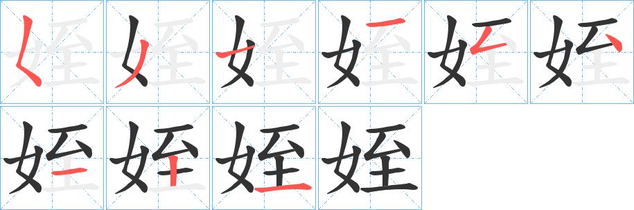 姪的筆順?lè)植窖菔?>
					
                    <hr />
                    <h2>姪的基本信息</h2>
                    <div   id=