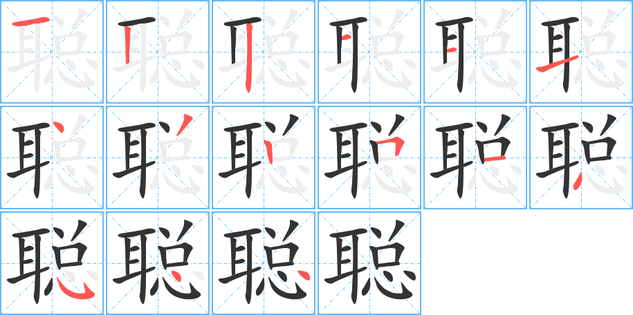 聰?shù)墓P順分步演示