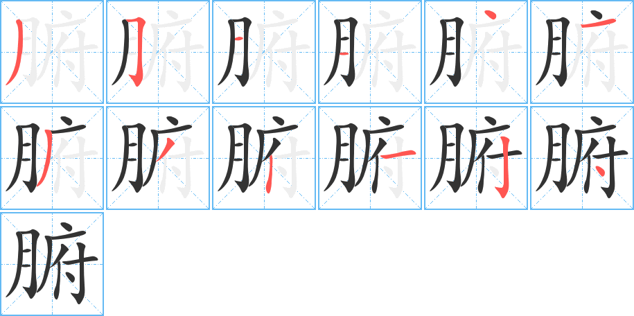 腑的筆順分步演示