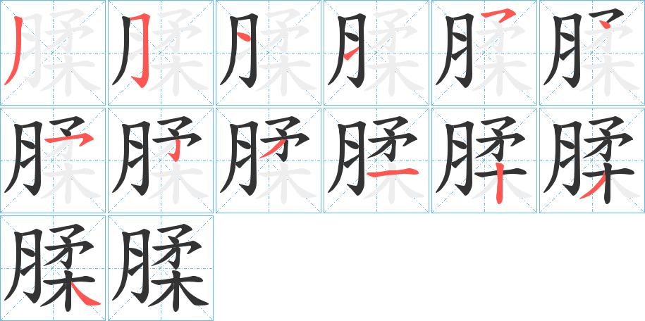 腬的筆順分步演示